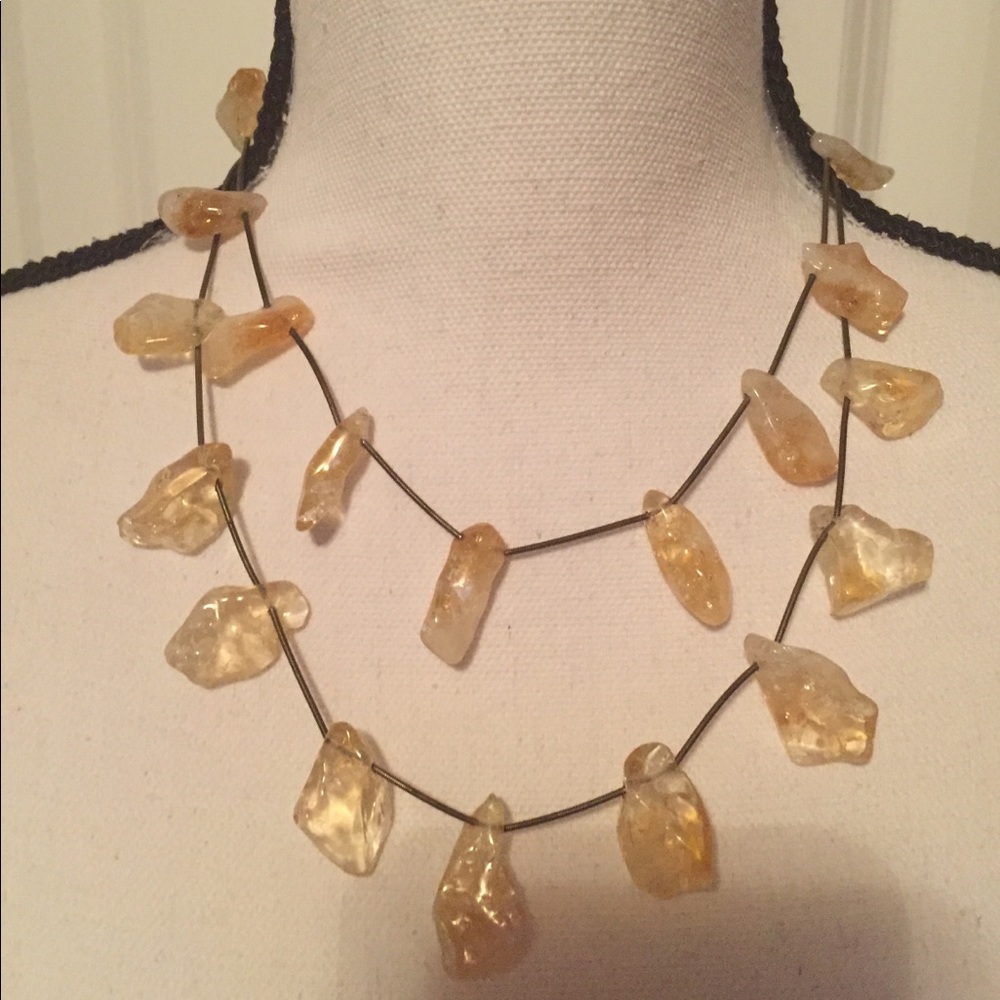 Raw Quartz Citrine Necklace